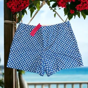 Lilly Pulitzer Boca blue Gretchen High Rise Short double check 14